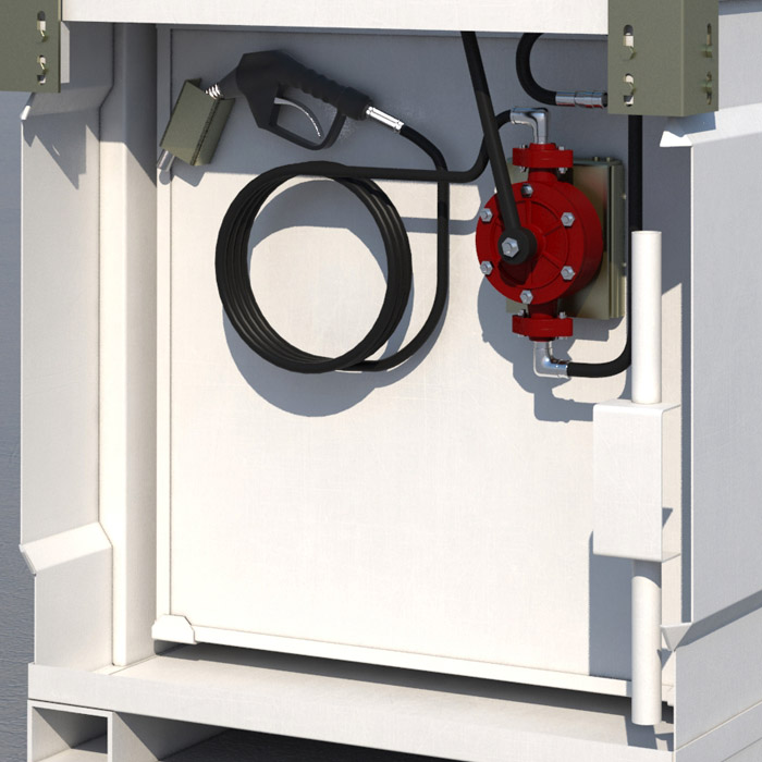 AceCube Pump Dispensing Kit AceCube Versatile Tank with universal bracket system carrying a pump dispensing kit