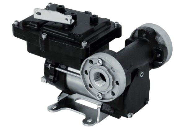 PIUSI EX50 fuel pump with flanged components, anti-noise filter, and integrated suction unit